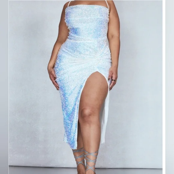 Prettylittlething white sequin dress - Picture 4 of 5